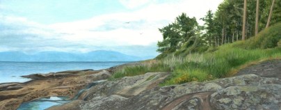 Gulls Along the Shore (1.5 x 4 inches)