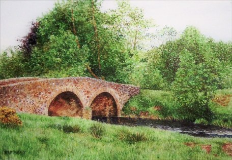Bridge painting in watercolour