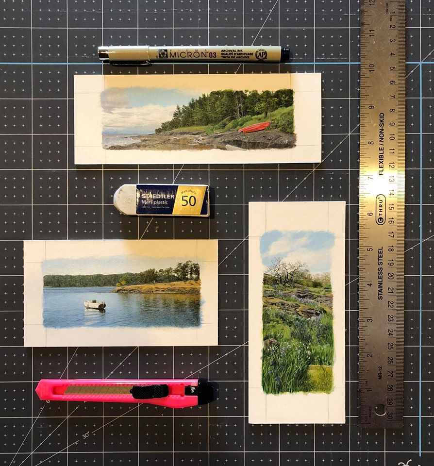 Mini paintings in scale